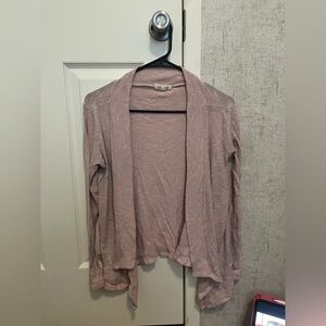 Pink Uneven Hem Cardigan